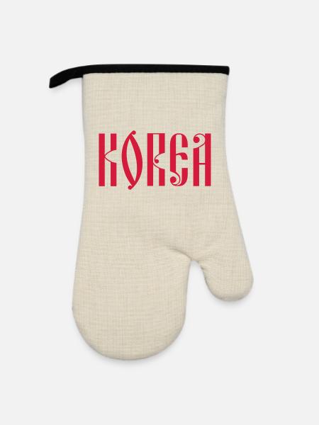 KOREA - Ofenhandschuh mit Gummibeschichtung - Leinen/Schwarz