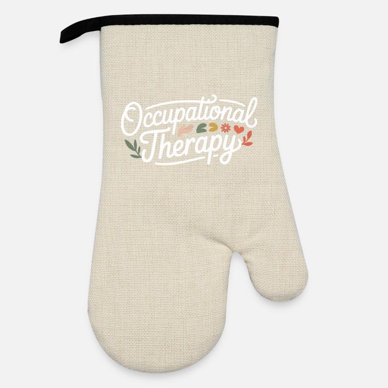 Occupational Therapy Unit Shirt - Oven glove with rubber coating - linen/black 