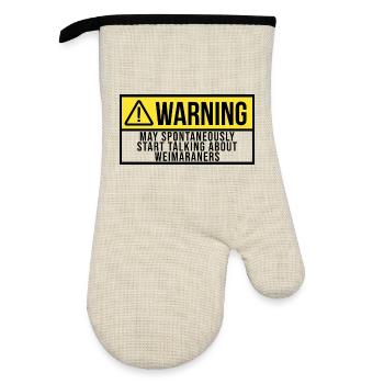 Start Talking About Weimaraner - Oven glove with rubber coating - linen/black  - Front