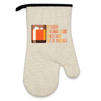 Whiskey Saying Whiskey Drinker Whiskey Lovers - Oven glove with rubber coating - linen/black  - Front