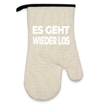 Arbeit - Ofenhandschuh mit Gummibeschichtung - Leinen/Schwarz  - Vorne