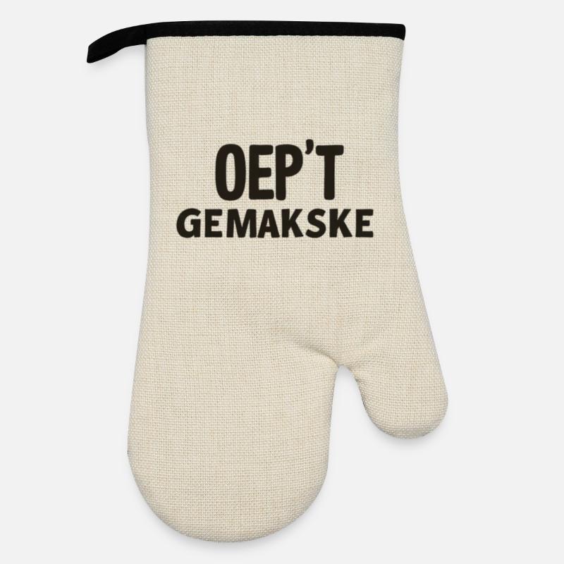 Antwerp dialect Shirts. - Oven glove with rubber coating - linen/black 