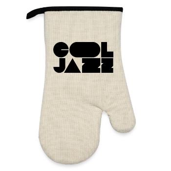 Logo jazz audacieux et cool - Gant de cuisine avec revêtement en caoutchouc - lin/noir  - Devant