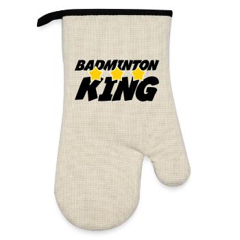Le Roi du badminton - Gant de cuisine avec revêtement en caoutchouc - lin/noir  - Devant