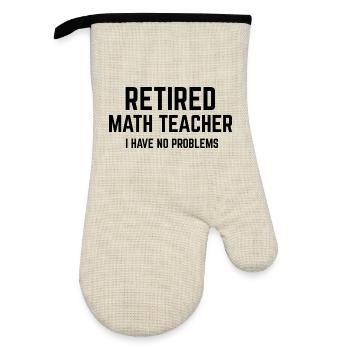 Math Teacher Retired Retirement Mathematics - Oven glove with rubber coating - linen/black  - Front