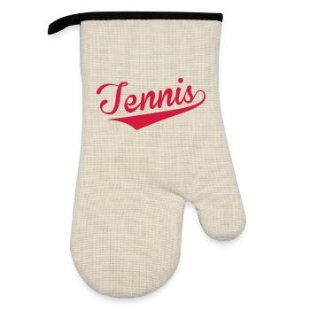 Tennis - Sport - Ball - Player - Game - Sportsman - Oven glove with rubber coating - linen/black  - Front