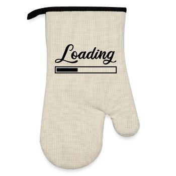 Loading - Oven glove with rubber coating - linen/black  - Front