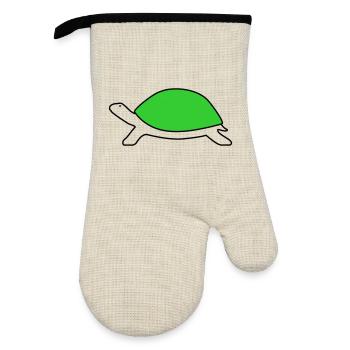 Turtle - Oven glove with rubber coating - linen/black  - Front