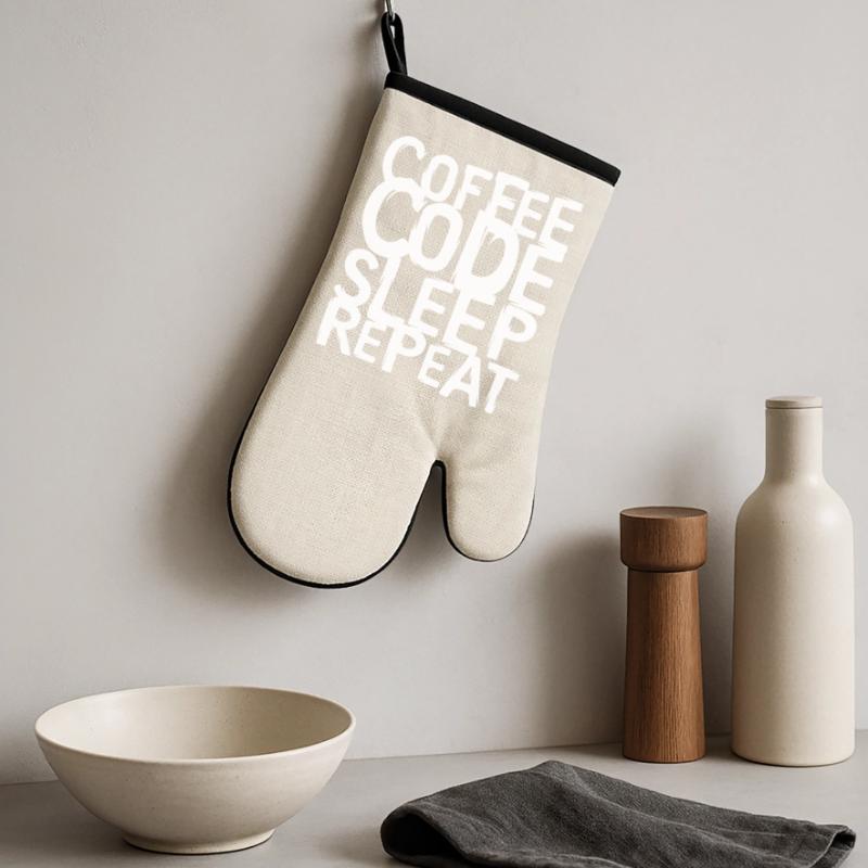 coffee code Programmeur - Informatique Travail Logo Gant de cuisine avec revêtement en caoutchouc