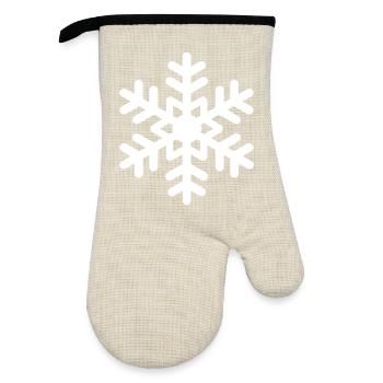 Snowflake Snow - Oven glove with rubber coating - linen/black  - Front