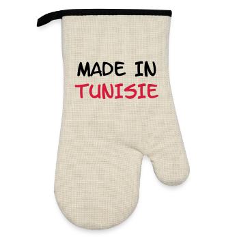 Made in Tunisie - Gant de cuisine avec revêtement en caoutchouc - lin/noir  - Devant