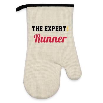 Course à Pied / Running / Jogging / Coureur - Gant de cuisine avec revêtement en caoutchouc - lin/noir  - Devant