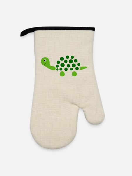 Schildkröten Schildkröten - Ofenhandschuh mit Gummibeschichtung - Leinen/Schwarz 