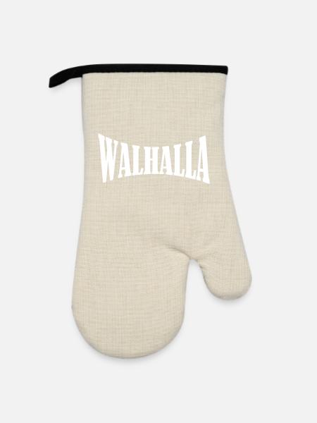 walhalla viking wikinger shirt - Ofenhandschuh mit Gummibeschichtung - Leinen/Schwarz