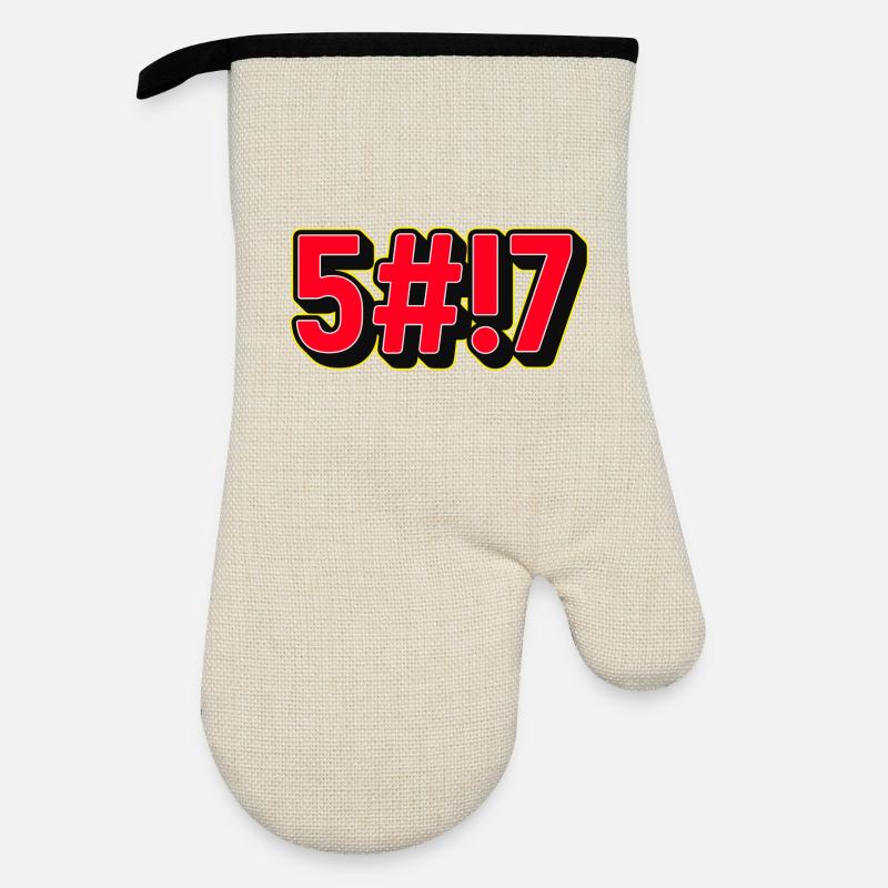 Shit 3D - Oven glove with rubber coating - linen/black 