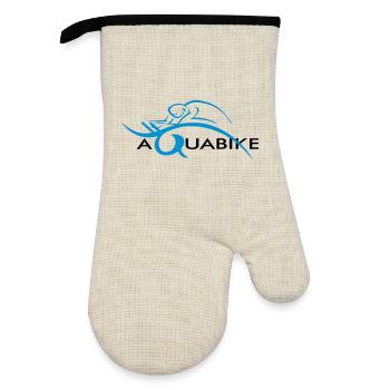 Aquabike en action - Gant de cuisine avec revêtement en caoutchouc - lin/noir  - Devant