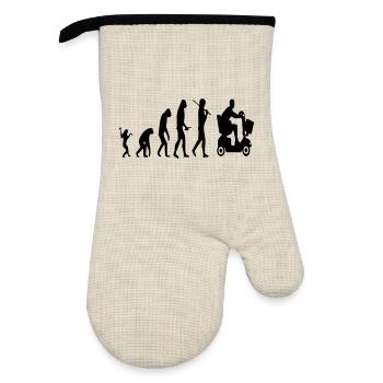 Die Entwicklung des Mobilitätsrollers für Menschen mit Behinderungen # - Ofenhandschuh mit Gummibeschichtung - Leinen/Schwarz  - Vorne