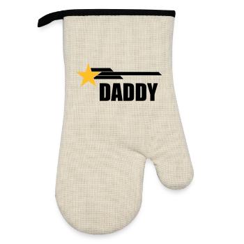 Daddy - Ofenhandschuh mit Gummibeschichtung - Leinen/Schwarz  - Vorne