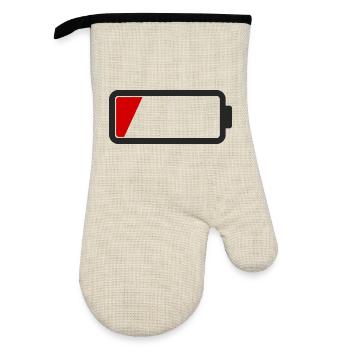 battery empty - Oven glove with rubber coating - linen/black  - Front