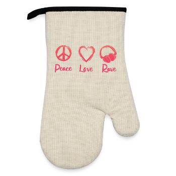 Rave Party - Oven glove with rubber coating - linen/black  - Front