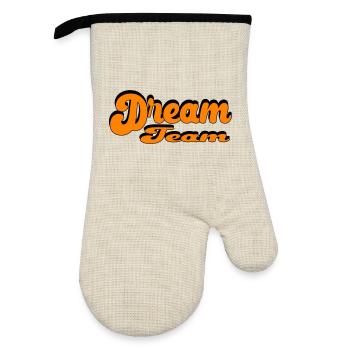 Dream Team Retro Style Design - Gant de cuisine avec revêtement en caoutchouc - lin/noir  - Devant