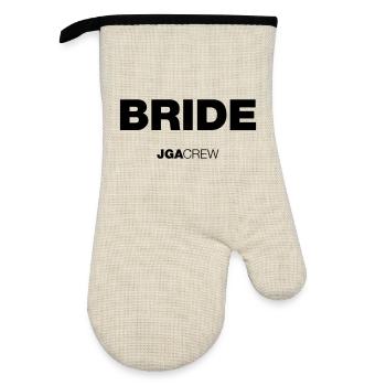Bachelor Party: Bride (Bride) (Bachelor Party) - Oven glove with rubber coating - linen/black  - Front