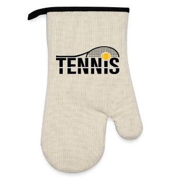 Logo tennis - Gant de cuisine avec revêtement en caoutchouc - lin/noir  - Devant