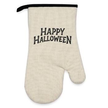 Halloween Joyeux Déchiré - Gant de cuisine avec revêtement en caoutchouc - lin/noir  - Devant