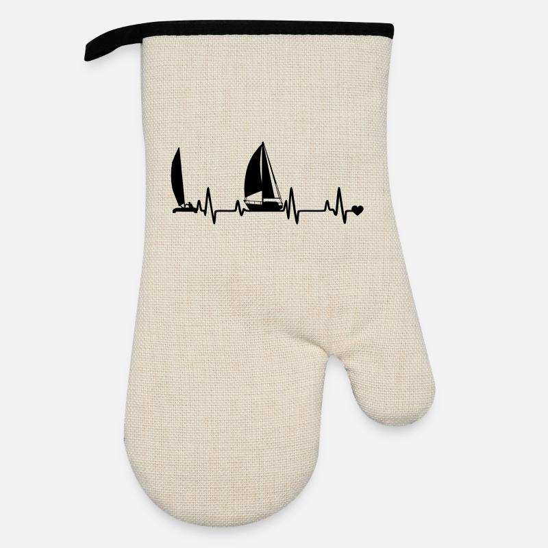 Sail - Ofenhandschuh mit Gummibeschichtung - Leinen/Schwarz 