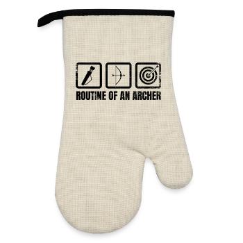 Bogenschützen Routine - Ofenhandschuh mit Gummibeschichtung - Leinen/Schwarz  - Vorne