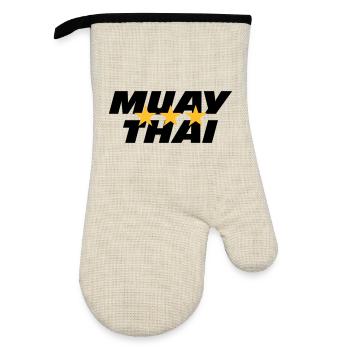 Muay Thai - Gant de cuisine avec revêtement en caoutchouc - lin/noir  - Devant
