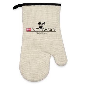 Norway Experience Elch Moose Design - Ofenhandschuh mit Gummibeschichtung - Leinen/Schwarz  - Vorne