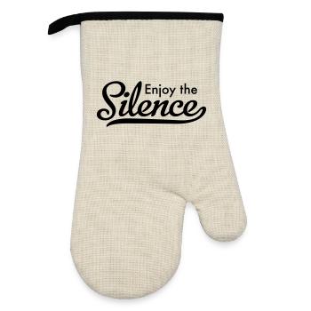 Enjoy the Silence - Oven glove with rubber coating - linen/black  - Front