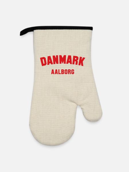 AALBORG Denmark Dänemark - Ofenhandschuh mit Gummibeschichtung - Leinen/Schwarz