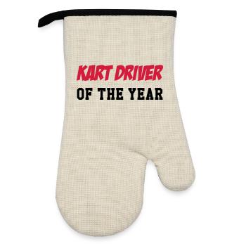 Karting / Kart / Go-Kart / Sport / Driver - Oven glove with rubber coating - linen/black  - Front
