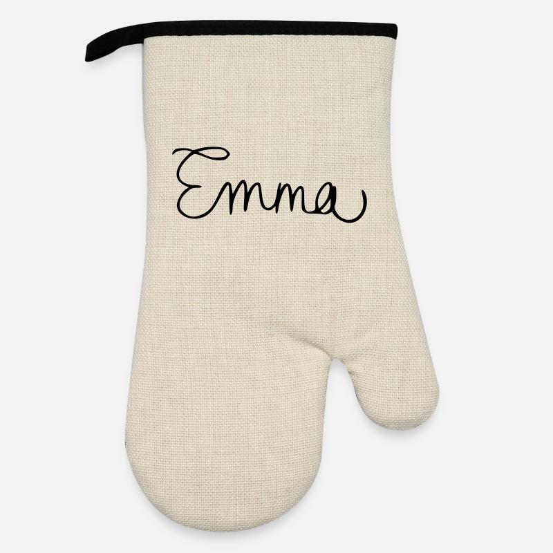 Emma - Ofenhandschuh mit Gummibeschichtung - Leinen/Schwarz