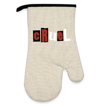 cruel - Oven glove with rubber coating - linen/black  - Front
