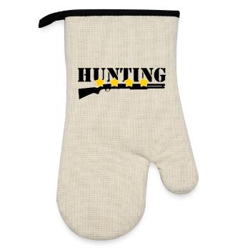 Hunting - Hunter - Oven glove with rubber coating - linen/black  - Front