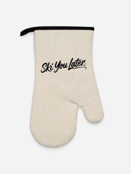 Ski you later - Ofenhandschuh mit Gummibeschichtung - Leinen/Schwarz