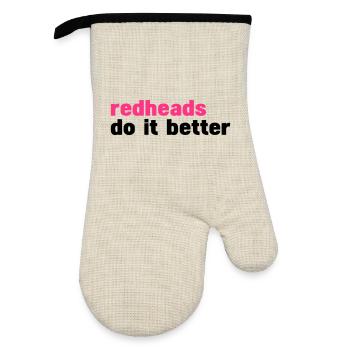 redheads do it better (redheads do it better) - Oven glove with rubber coating - linen/black  - Front