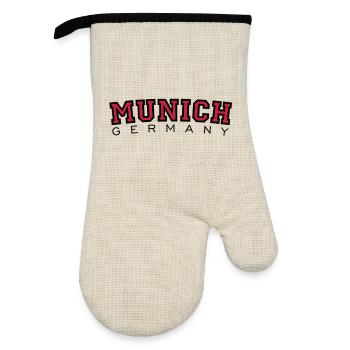 München Munich Germany (Schwarz/Rot) - Ofenhandschuh mit Gummibeschichtung - Leinen/Schwarz  - Vorne
