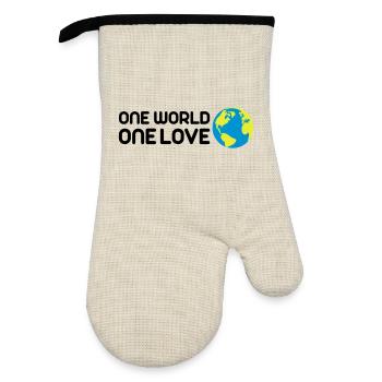 One World One Love - Gant de cuisine avec revêtement en caoutchouc - lin/noir  - Devant