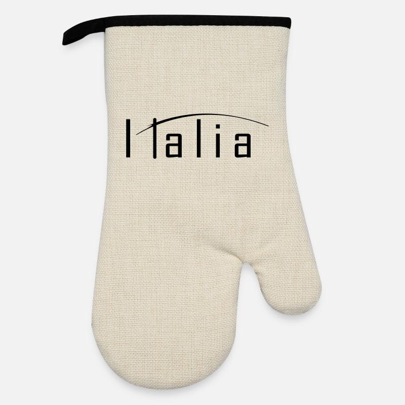 Italia - Oven glove with rubber coating - linen/black 