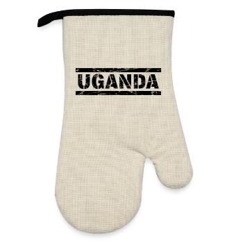 Uganda - Oven glove with rubber coating - linen/black  - Front