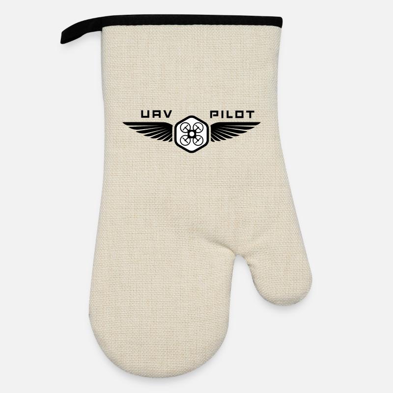 UAV PILOT1 - Ofenhandschuh mit Gummibeschichtung - Leinen/Schwarz 