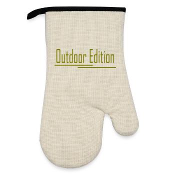Édition en plein air, aventure, sports, fun, cadeau - Gant de cuisine avec revêtement en caoutchouc - lin/noir  - Devant