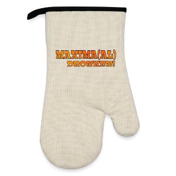 Maximum drunk. King's Day Royal Family Maxima # - Oven glove with rubber coating - linen/black  - Front