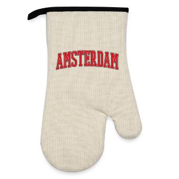 Amsterdam Block Font Collection - Oven glove with rubber coating - linen/black  - Front