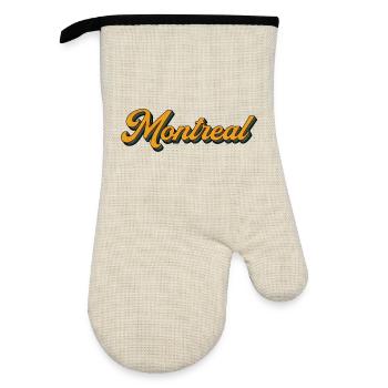 Montreal Retro Script Multicolor Shadow - Ofenhandschuh mit Gummibeschichtung - Leinen/Schwarz  - Vorne