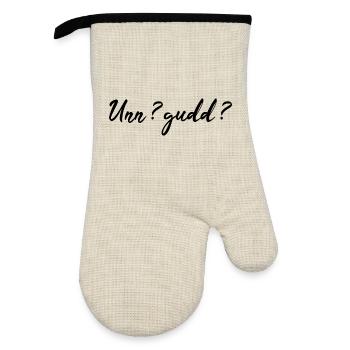 Saarländisch Dialekt Shirt Saar Saarland Geschenk - Ofenhandschuh mit Gummibeschichtung - Leinen/Schwarz  - Vorne
